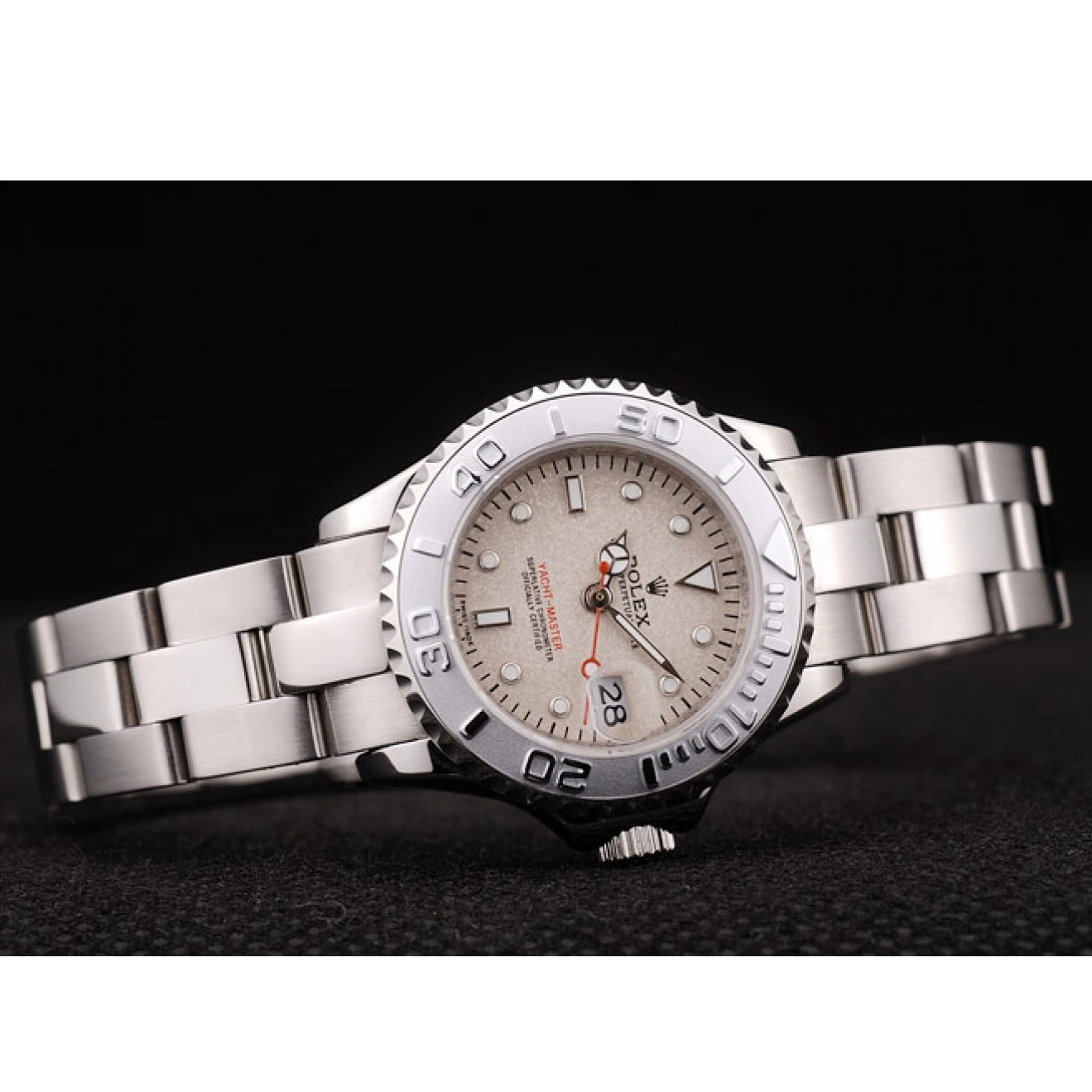 Good Copy Rolex Watches Rolex Yacht Dial Beige Silver Bezel Master 0529